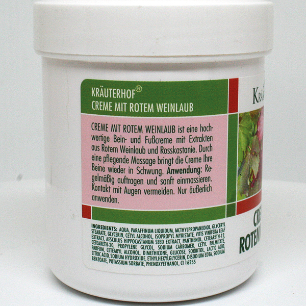 Cream Kräuterhof 100ml Red Vine Leaf in Jar