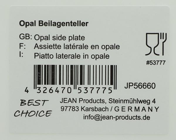 Opal side plate 17.9 cm with decoration made of