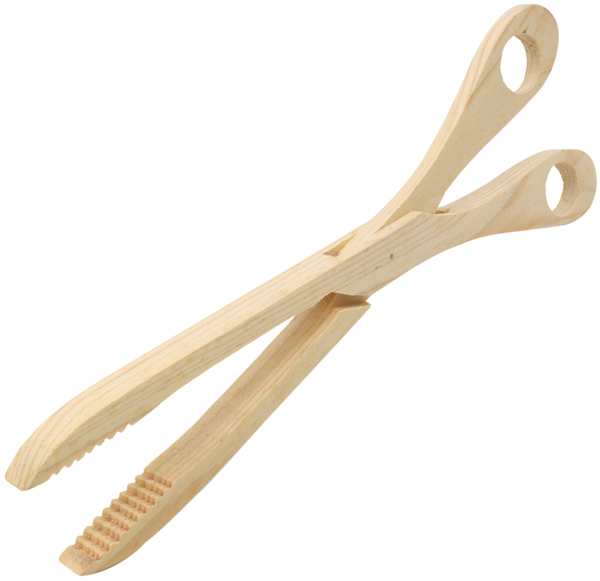 Grill tongs made of Beech wood, XL 28x7x1.4cm