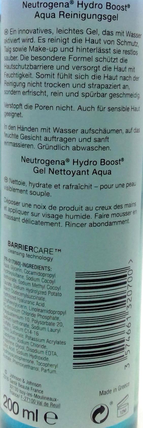 Neutrogena Hydro Boost cleaning gel 200ml