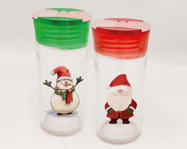 Glas Weihnachtsstreuer, 80ml 10,2x4,7cm