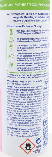 Nivea Déodorant 125ml eco fresh rose