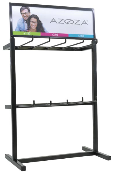 Metal counter stand, anthracite, with hooks