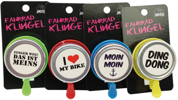 Bike Lovers bicycle bell with saying, on card