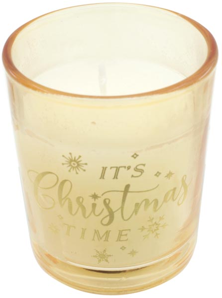 Kerzenglas mit Goldschrift 6x6,5cm