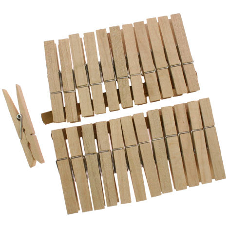 Epingles à linge 7x0,9cm 24pcs Bois naturel