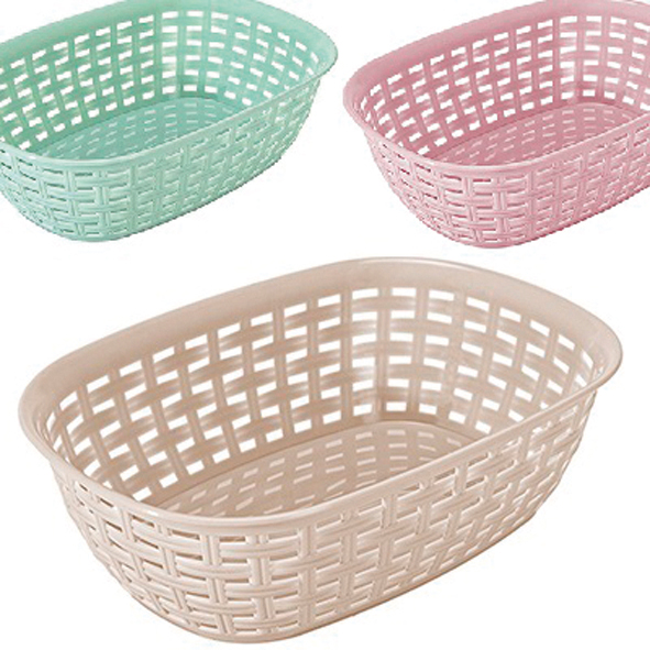 Basket in rattan look 25.6x18.4x 7.4cm, oval