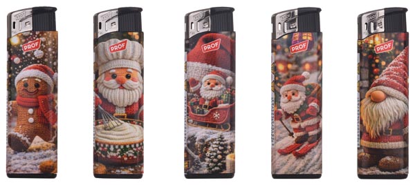 Feuerzeug Weihnachten, Strick-Weihnachtsszene Elektro, im