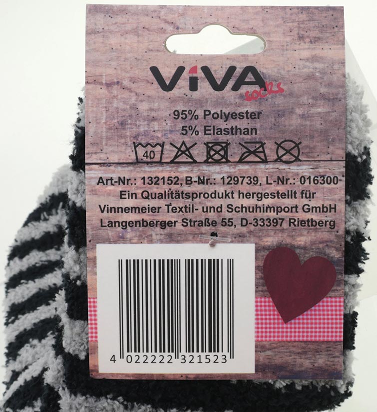 Socken Kuschelsocken Ringel Design 5 fach sort.,