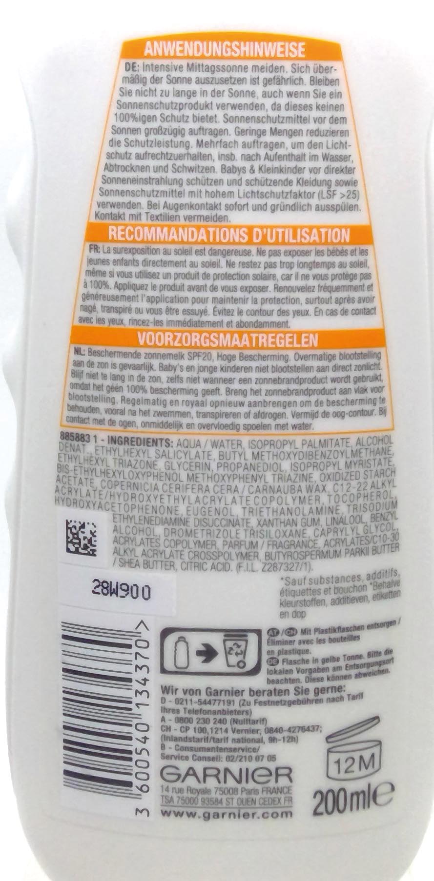 Ambre Solaire Sunmilk 200ml SPF 20