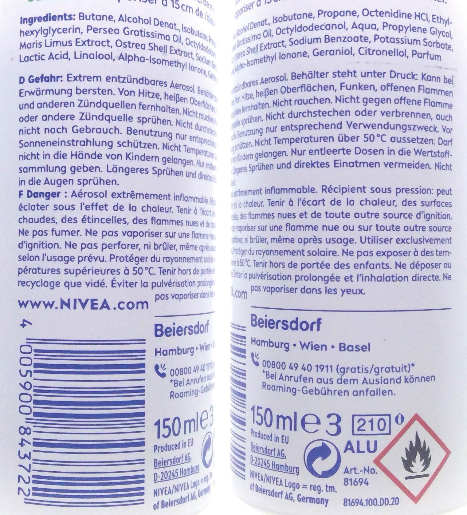 Nivea Deo Spray 150ml Fresh Pure