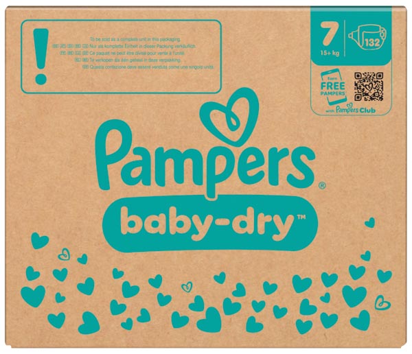 Pampers Baby Dry Gr.7 Extra Large (15+kg) 132 St.
