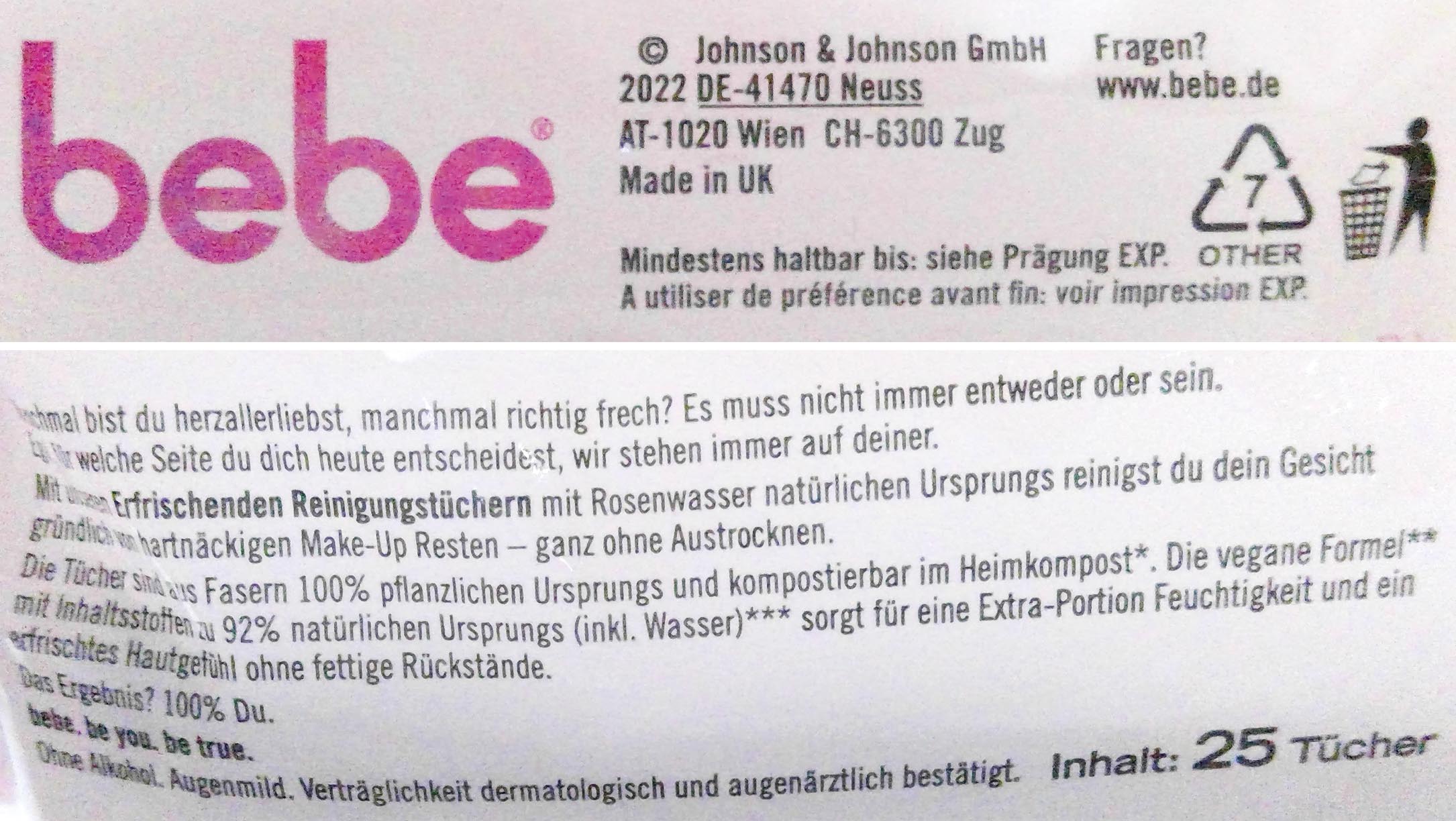 Bebe Refreshing Cleansing Wipes 5in1 25pcs