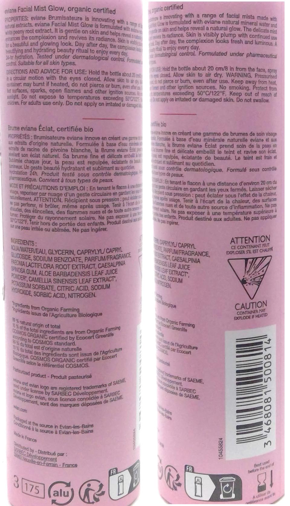 EVIAN Facial Mist Spray Glow 100ml