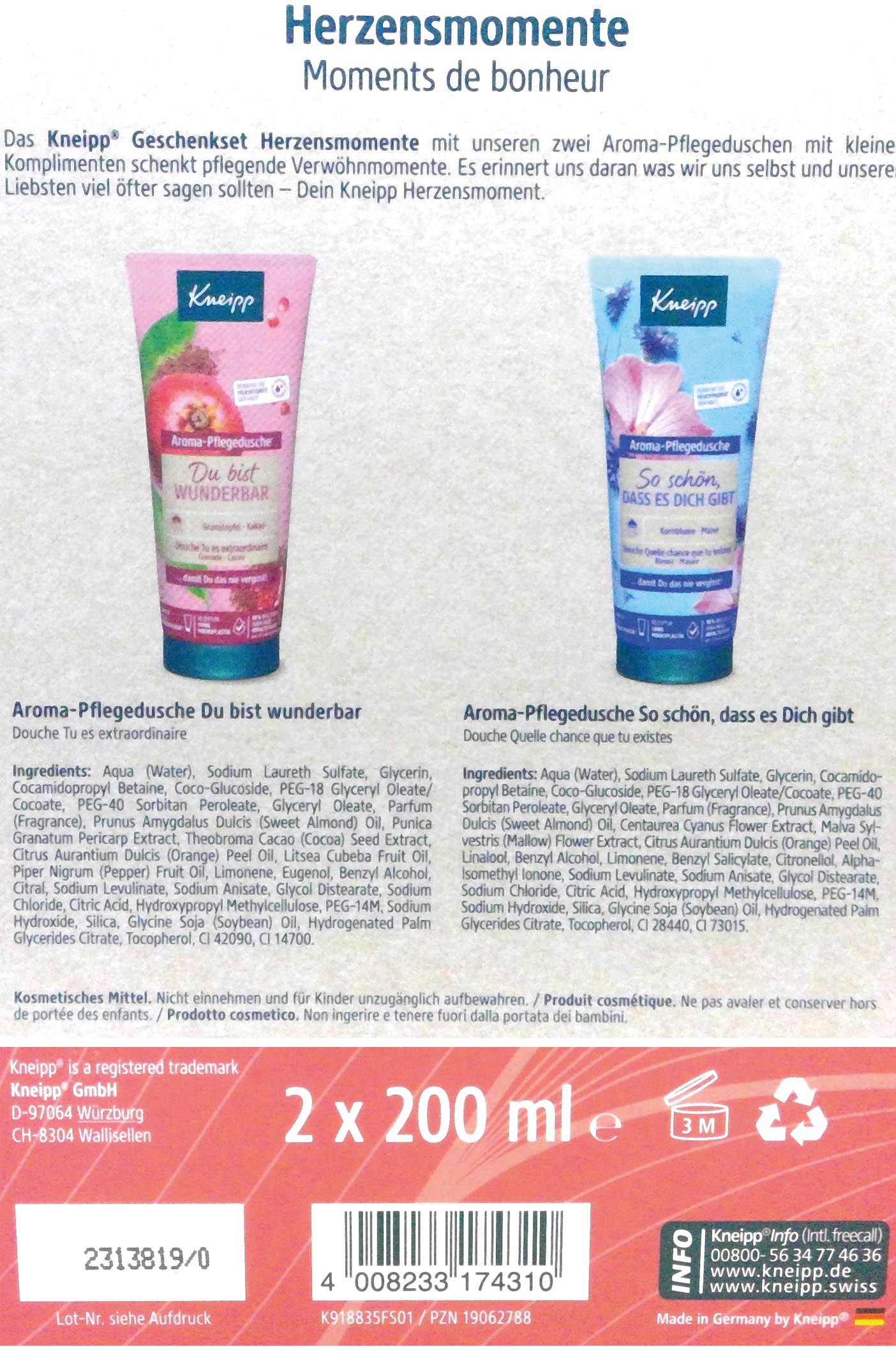 Kneipp Gift Pack Moments of the heart 2x200ml