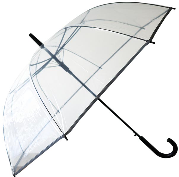 Parapluie bâton de pluie automatique transparent,