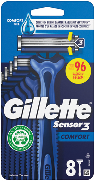 Rasoirs jetables Gillette Sensor3 Comfort 8er