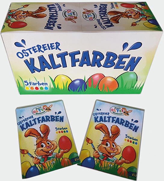 Oster-Kaltfarben 5er, Farben sortiert im Display