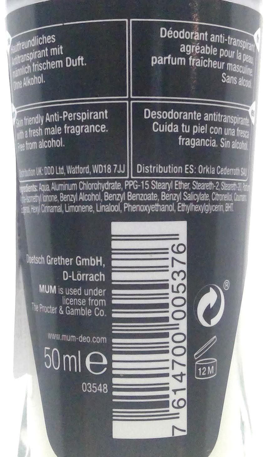 Mum Deo Roll on 50ml Men Classic 50ml