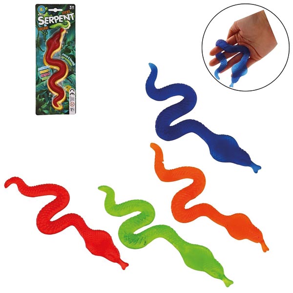 Sticky Snake XL 23cm, 4 assorted colors, on a card