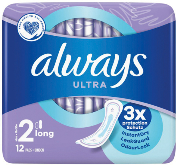 Always Ultra Thin Sanitary Napkin Long 12pc