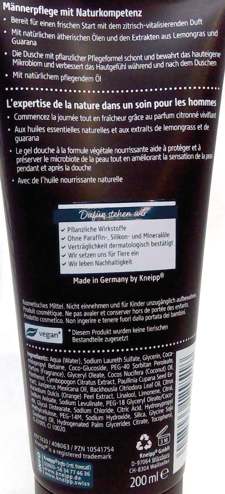 Kneipp shower 200ml Lemongras / Guarana