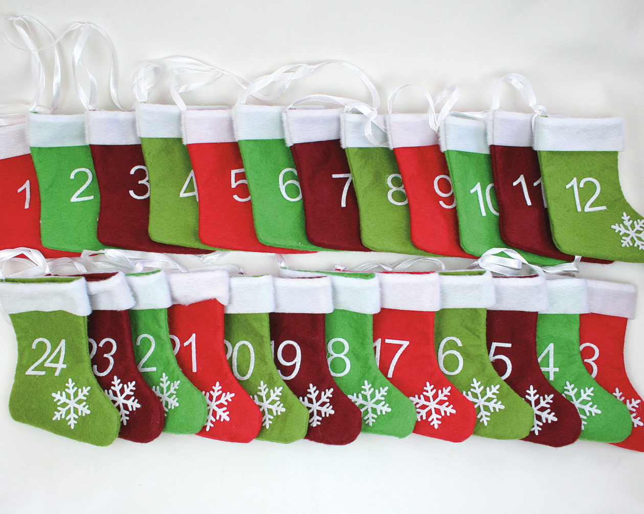 Advent calendar felt boots with fur edge 300cm