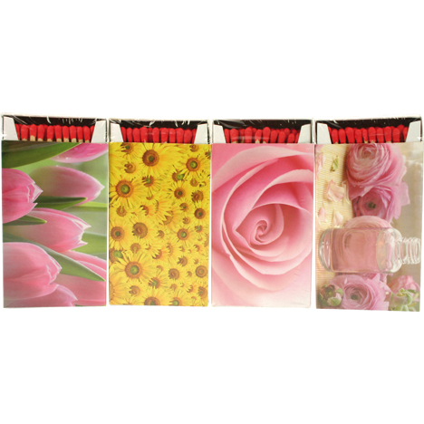 Allumettes 50pc Paquet fleurs Motifs 6as.12,4x6,5