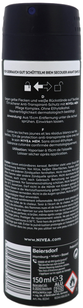 Nivea Déodorant Spray Men 150ml Invisible B&W