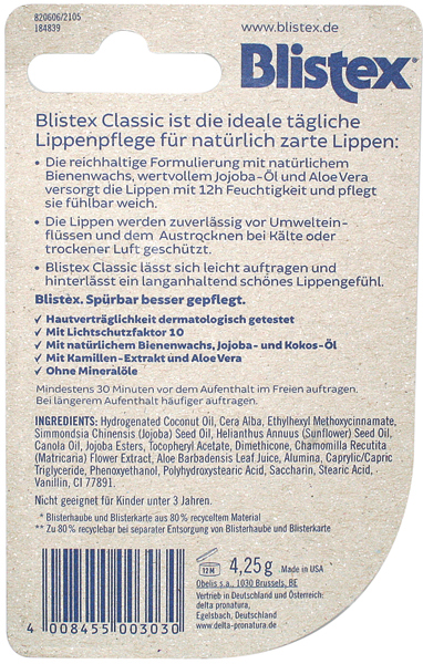 Blistex Lippenpflegestift Classic 4,25g