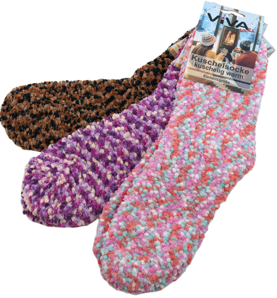 Socks Cuddly Woman Popcorn 6 color sort.