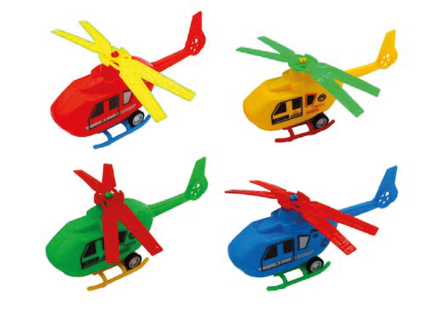 Helicopter 15cm with pullback 4 colors asst.