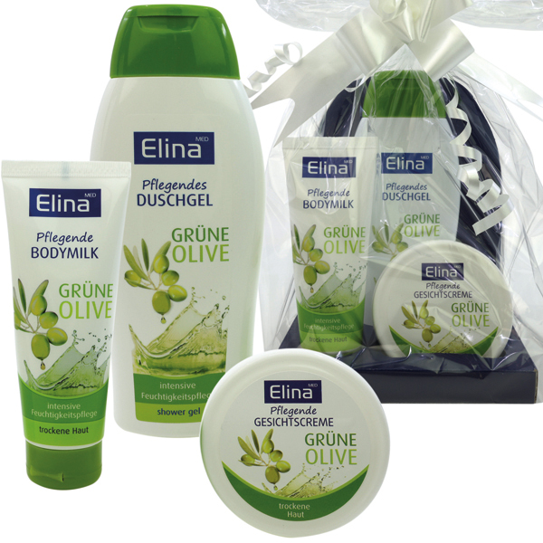 Elina coffret cadeau gel douche olive 250ml