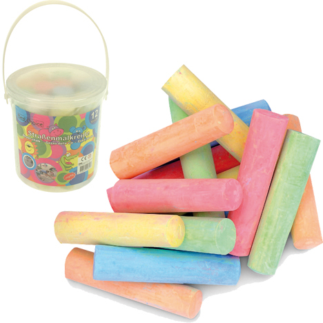 Sidewalk Chalk 12pcs in Basket Colours Asstd.