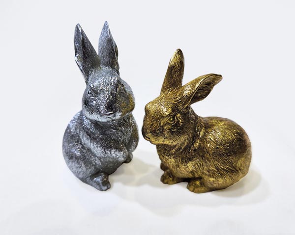 Gold and silver bunny, 7x4.7cm – handcrafted and
