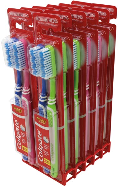 Toothbrush COLGATE Double Action 2's 18cm, medium