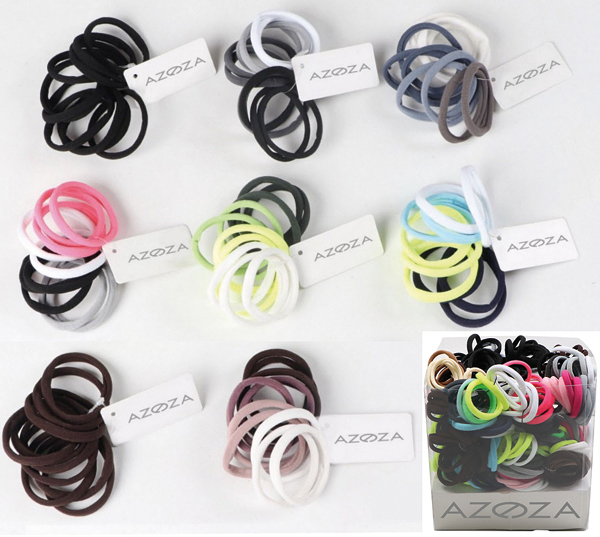 Hair tie soft 12er, black or colored assorted