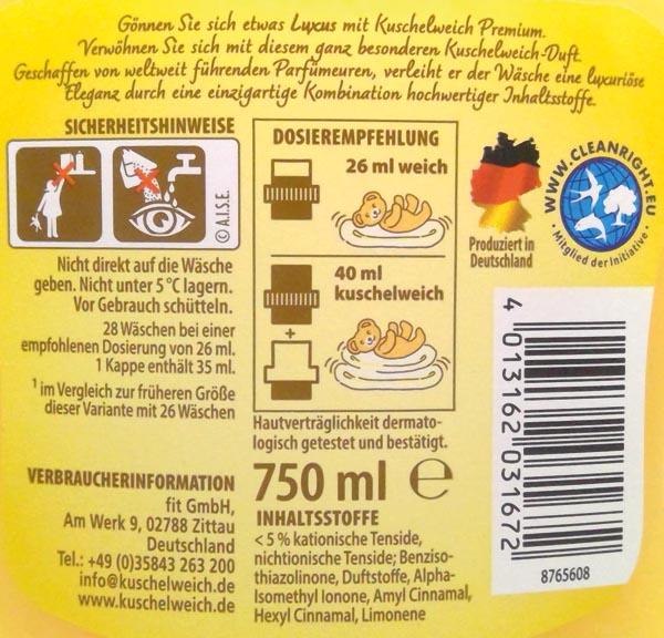 Kuschelweich 750ml Premium Luxus 28WL