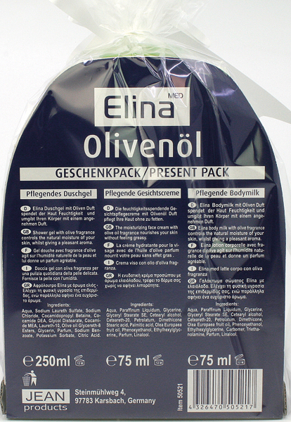 Elina GP Olive 3-tlg, Dusch 250ml + Body Milk