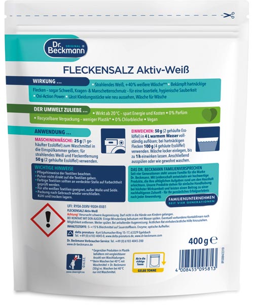 Dr. Beckmann Fleckensalz weiß 400g