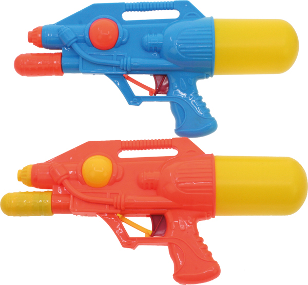 Water Pistol 32,5cm 2 col. ass. with tank & pump