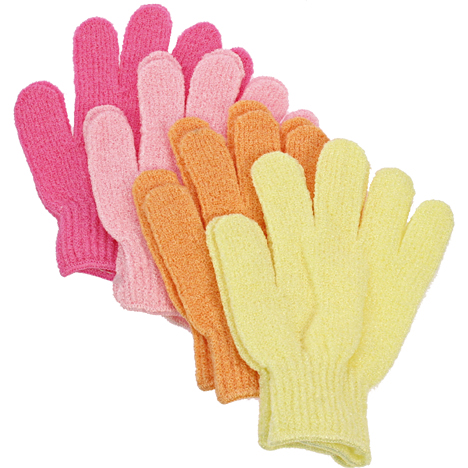 Bath Glove Massage 2pc Pastel Colours in Cello.