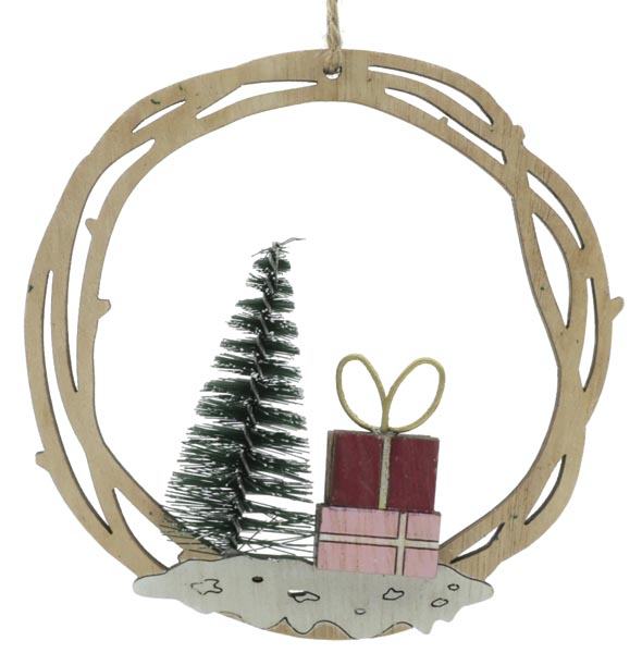 Rattankranz 11x11cm mit Baum