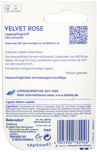 Labello Lippenpflege Velvet Rose 5,5ml