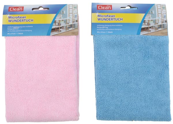 Microfiber cloth 30x37cm 2 col. ass. 300gsm