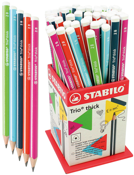 Crayon STABILO Trio épais 4B en présentoir