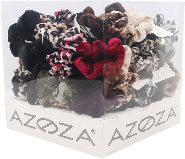 Hair Scrunchies small 3pcs, 12fold assorted