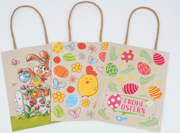 Gift bag craftpaper, Easter motifs 23x18x10cm