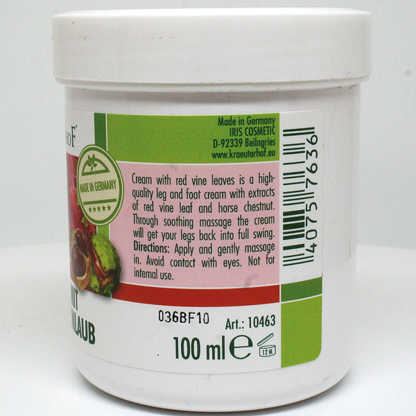 Cream Kräuterhof 100ml Red Vine Leaf in Jar