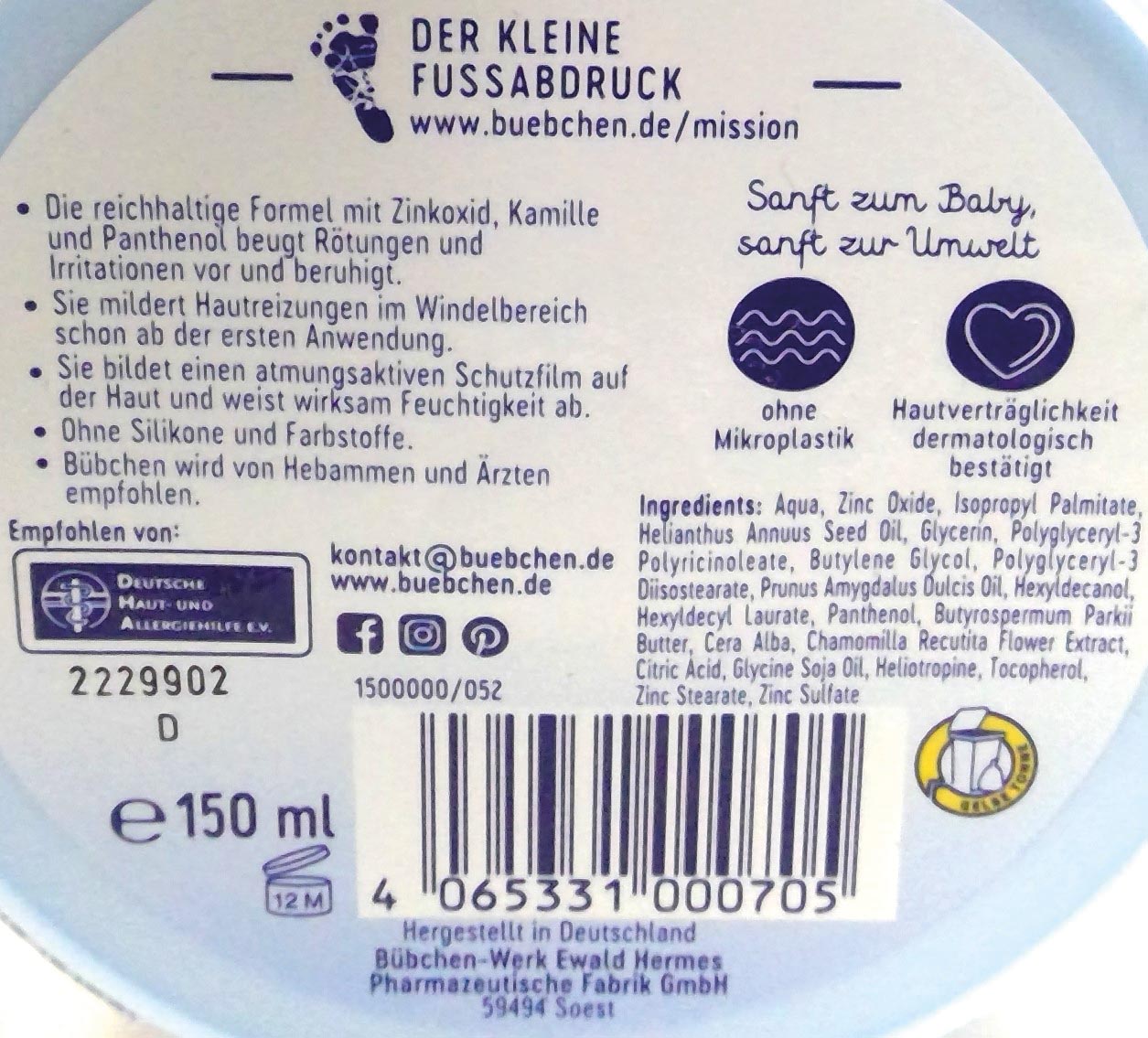 Bübchen baby rawcare cream 150ml